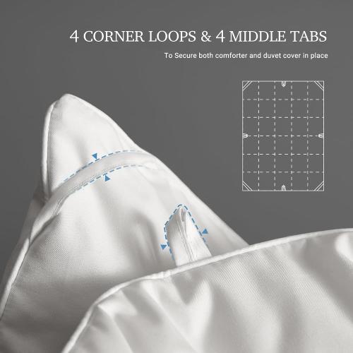 Feather Down Fiber Comforter King Size, 100% Cotton Ultra Soft Duvet Insert King, Hotel Hypoallergenic Extra Warmth Bedding Comforter, White 106x90 Inch