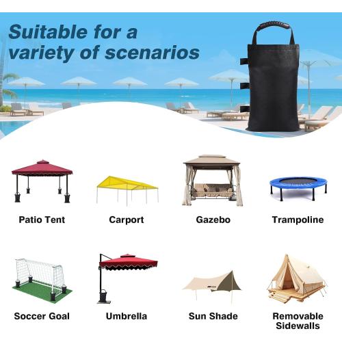Heavy Duty Canopy Weights Set of 4, Waterproof Sand Bags for Canopy Legs, Pop up Tent Weights with Handle Ideal for Outdoor Canopies, Gazebos and Umbrellas (Sand Not Included)
