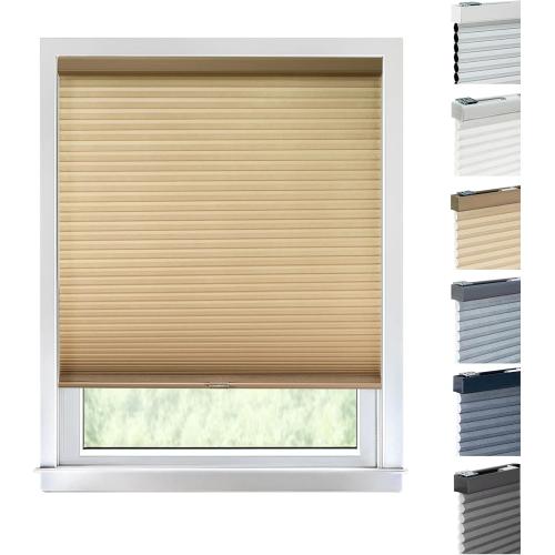 SBARTAR Cellular Shades , Window Blinds Cordless , Blinds for Windows , Window Shades for Home , Window Coverings , Cellular Blinds , Door Blinds , Morning Croissant, 46W X 48H