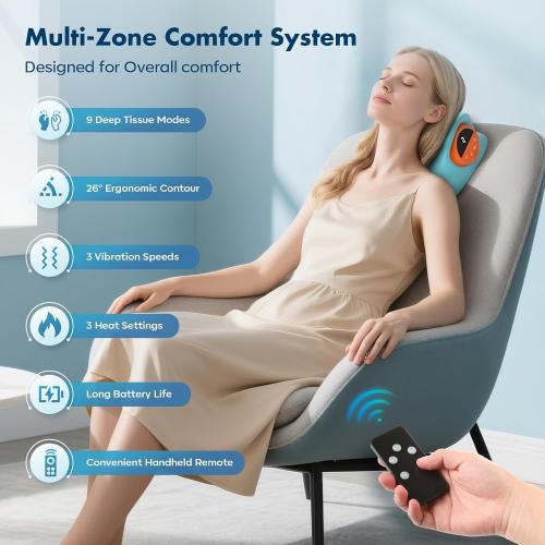 Neck Massager 2026 Deep Tissue Massage with Heating and Vibration Neck massager-3D deep Tissue Massage for Shoulder and Back, Portable Cordless with Type-C Charge,Home Office Car Use