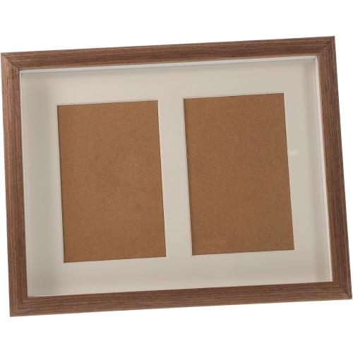 Picture Frame for Wall Tabletop Display Double Frame Design for Photos Stylish Home Decoration Walnut Color Versatile Hanging and Stand Option