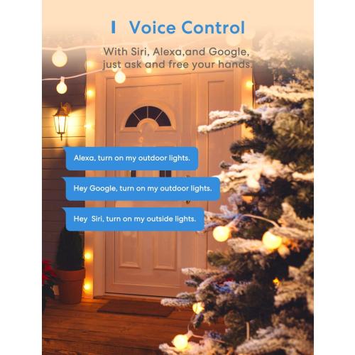 Black Outdoor Smart Plug, meross Outdoor Wi-Fi Outlet with 3 Independent Sockets Compatible with Apple Homekit, Alexa and SmartThings, Voice & Remote Control, Timer, 2.4 GHz only,Black