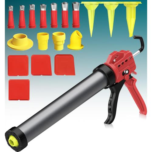 20 oz Sausage Caulk Gun, One-Touch Drip-Free | Effortless & Professional Design with Heavy-Duty Metal Body, 18:1 Thrust Ratio | for 20 oz Sausage Packs