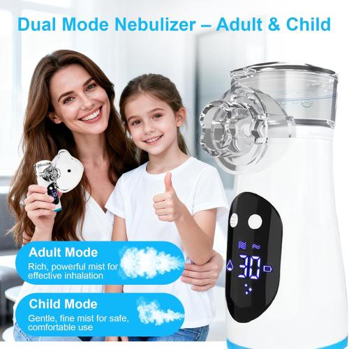 Smart Portable Nebulizer OTC for Adults and Kids with LCD Screen,3 odes & Auto-Cleaning,Professional Handheld Inhaler Mist Breathing Treatment Machine for Travel & Home