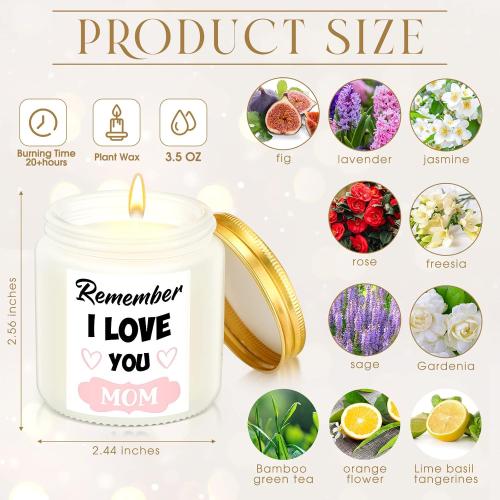 10 Pack Mom Candle Gifts Bulk Best Mom Ever Scented Wax Candles Remember I Love You Mom Appreciation Gifts from Daughter Son for Women Birthday Mother's Day, 10 Scents