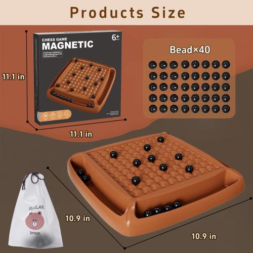 Magnet Game, Magnetic Game Board Games for Kids 8-12 and Adults, Magnet Chess Set Family Games Ideal for Family and Friend Games Night, 2-4 Players