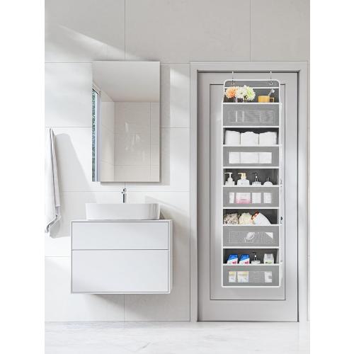 JARLINK Over The Door Organizer Storage, 5 Shelf Hanging Door Organizer with 5 Large Capacity Pockets, Anti Tilt 44 lb Load Behind Door Storage for Bedroom, Bathroom, Pantry, Nursery, (Grey)