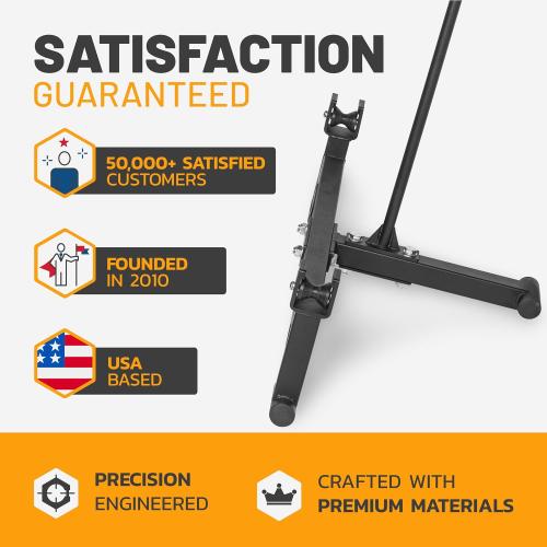 Bells of Steel Deadlift Jack 2.0 Premium Barbell Jack | Long Handle Deadlift Bar Jack | Bar Jack Durable Nylon Rollers for Easier Bar Centering | Protective UHMW Deadlift Stand, 800lb Capacity