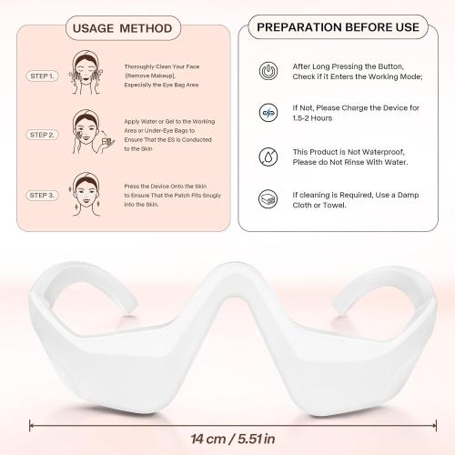 Under Eye Red Light Therapy Massager Glasses, Eye Massager with 2 Modes,Eye Massager for Eye Bags Dark Circles Puffiness Wrinkles Fine Lines