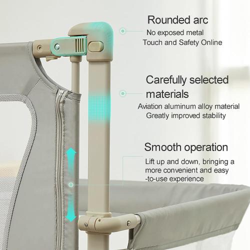 3 in 1 Baby Bassinet, Bassinets Bedside Sleeper with breathable and visible mesh window,soft washable liner cover and sturdy aluminum alloy,for cosleeping baby bed,Portable Bedside Crib ( Color : Ligh
