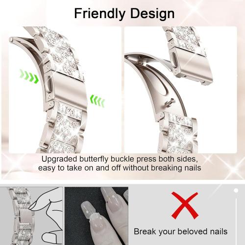 Bling Watch Bands with Bling Case for Women Compatible with Apple Watch Band 49mm Elegant Dressy Jewelry Replacement Metal Link Wristband Protector Cover for iWatch Series Ultra 3/2/1 Starlight
