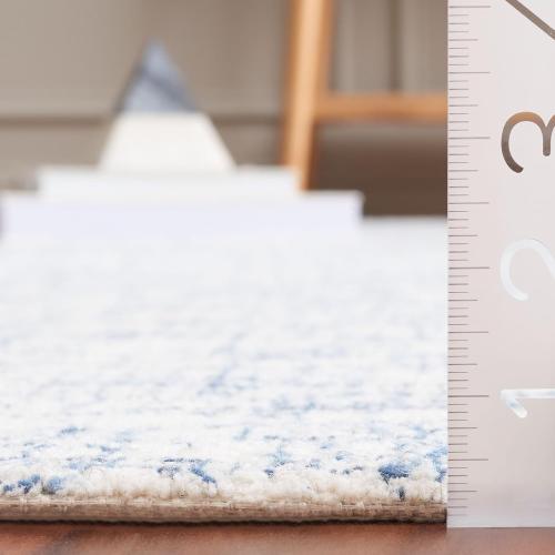 SAFAVIEH Area Rug 8x10 - Ebony Collection - Large - Blue & Ivory, Handmade Wool, Ideal for Living Room, Bedroom, Office, Dining Space (EBN350M)