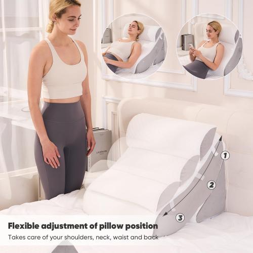 4 PCS Wedge Pillow Set for After Surgery, Wedge Pillow for Sleep Apnea 12 Inch