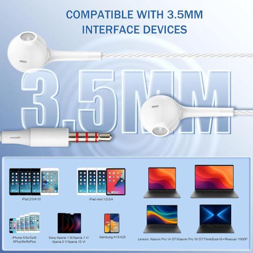 Earbuds Headphones with Microphone Pack of 5, Noise Isolating Wired Earbuds, Earphones with Powerful Heavy Bass Stereo, Compatible with Android, Phone, Laptops, MP3 and Other Interfaces (3.5mm)