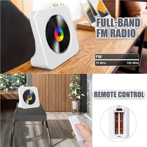 CD Player Portable Bluetooth Desktop CD Player for Home with Timer Built-in HiFi Speakers with LCD Screen Display Boombox FM Radio USB Type-c