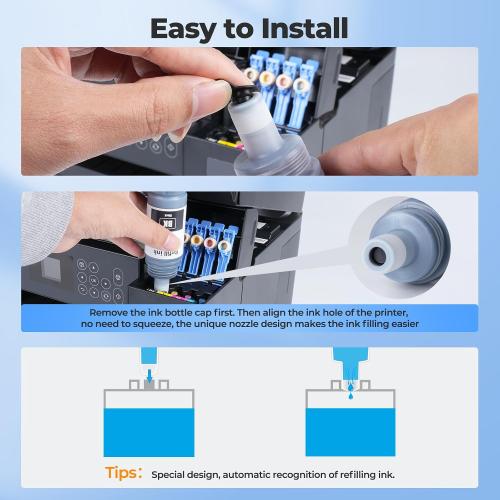 Compatible for EPT542 Ink Refill Bottles ET-5850 ET-5150 ET-5170 ET-16650