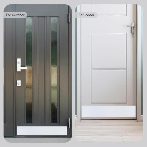 Rubber Bond Kick Plates (2 Pack) 6 x 33 - Effortless Peel & Stick - Prevents Dents & Scratches - Self-Adhesive & Universal Fit (White)