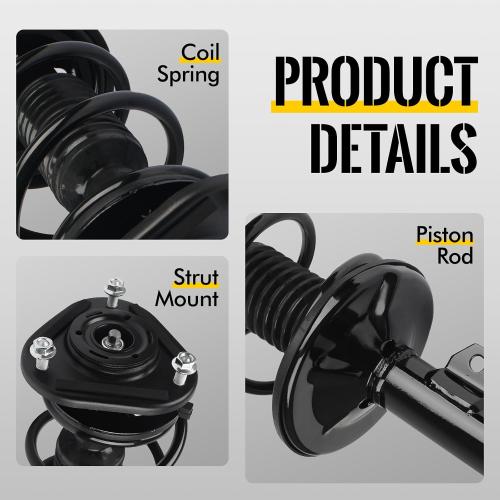 KUSATEC Front Pair Complete Struts Shock Absorber fit for 2009-2013 Toyota Corolla Matrix, 472598 472597 Left/Right Struts with Coil Spring Assemblies