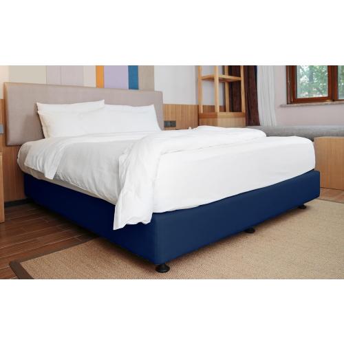 Box Spring Cover King Size - Jersey Knit & Stretchy Wrap Around 4 Sides Bed Skirt for Hotel & Home - King/Cal King/Olympic Queen, Navy