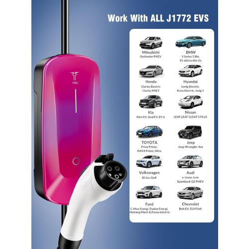 2025 New Level 1 & 2 EV Charger (16Amp, 110V-240V, 23Ft Cable) Portable AI Fast Charger Equipment, Charging for J1772 Electric Vehicle, Hybrids, Model with A NEMA 6-20P Mobile Car(NOT for Tesla)