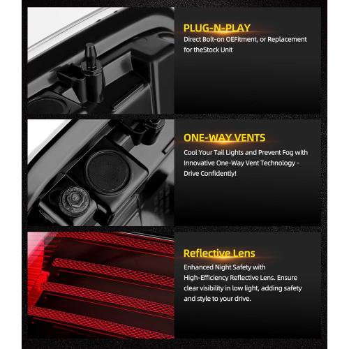 OKLPF Rear Brake Tail Light Compatible With 2009 2010 2011 2012 2013 2014 Ford F150 F-150,Replace Red Taillight Assembly Red Smoked Tail light,Included A Luxurious Box,Driver and Passenger Side