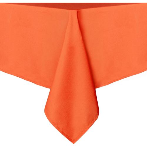 Softalk circular Tablecloth  - Stain and Wrinkle Resistant Washable Polyester Table Cloth, Decorative Fabric Table Cover for Dining Tables, Buffet Parties and Camping, Orange