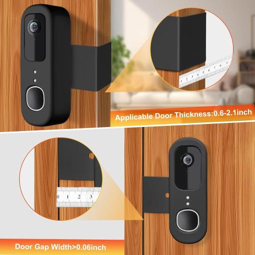 Anti-Theft Doorbell Mount Compatible with Arlo Video Doorbell 2K/HD (2nd Gen), No-Drill Mounting Bracket Secure Holder for Apartment Home Office with Enhanced Protection for Arlo Doorbell Camera