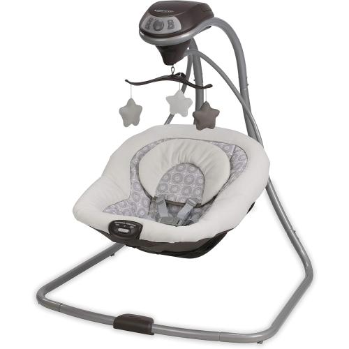 Graco Simple Sway Baby Swing, Side‑to‑Side Sway, Infant Swing with 6 Speeds, Vibration, Abbington