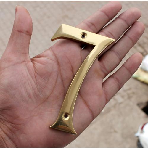 eSplanade 4 Brass House Hotel Door Number Plaque Numeric Numerical Digit 0-9 (7 (Seven))