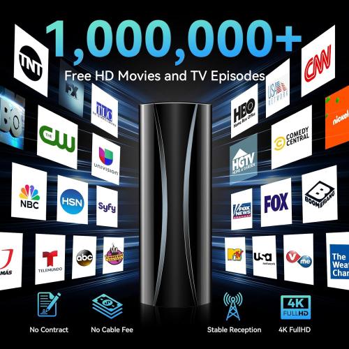 3600  Miles TV Antenna Indoor, 360° Reception Digital Antenna for Smart TV and Old TVs, HD Antenna for Local Channels with Amplifier Signal Booster Support 4K 8K 1080p -38ft Thick Coaxial Cable