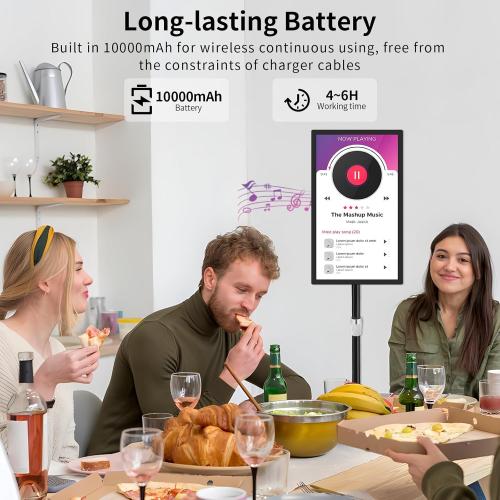 15.6 Digital Signage Display 10000 mAh Capacitive Touch Screen Advertising Display with Wireless Screen Mirroring, All in One LCD Screen HDMI-in with Android 11(2 32GB)