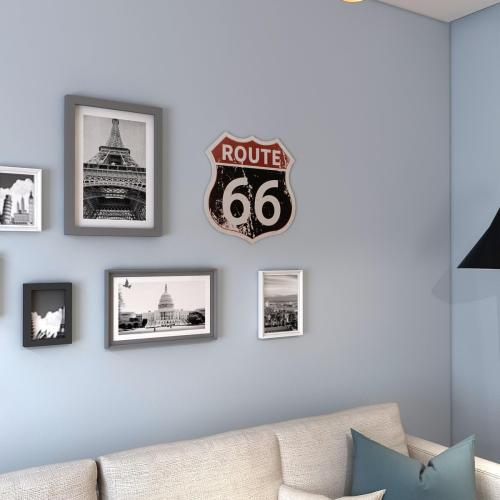 HANTAJANSS Route 66 Road Signs Vintage Room Decor Metal Sign Retro Road Sign Tin Decor Sign for Home, Room & Garage Wall Decoration 12× 12 Inches