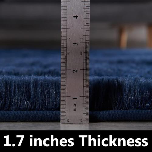 TABAYON Shaggy Navy Blue Rug, 2x3 Area Rugs for Living Room, Anti-Skid Extra Comfy Fluffy Floor Carpet for Indoor Home Decorative