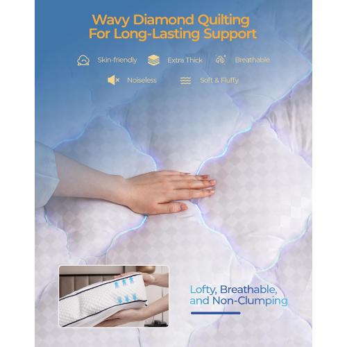 3 Inch Full Mattress Topper, Extra Thick Memory Foam Mattress Pad for Back Pain Relief, Pillow Top Mattress Topper with Breathable Air Mesh Sides, Soft Fluffy Supportive Pressure-Relieving Bed Topper