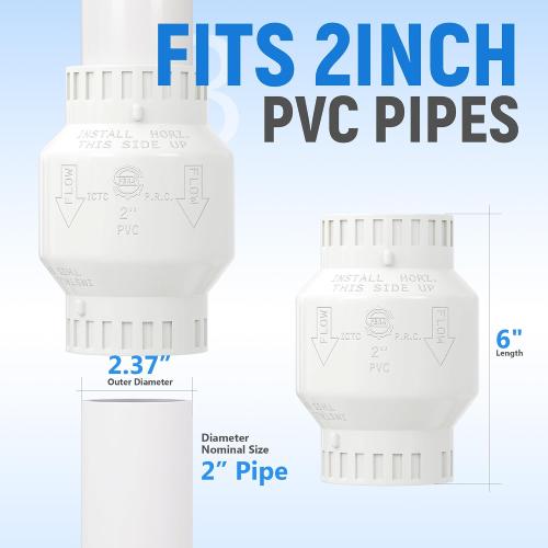 2 Inch PVC Check Valve, Socket x Socket