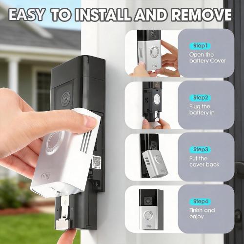 3-Pack Replacement Battery 3.65V 6040mAh Upgraded Lithium-ion Power for Ring Doorbell 2/3/4, Spotlight, and Stick Up Cameras – Rechargeable Battery