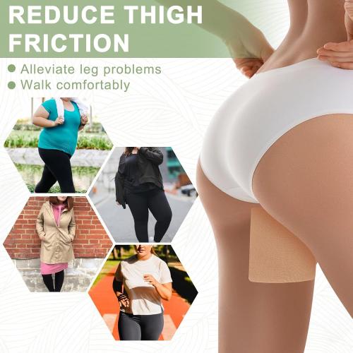 50 Pcs Thigh Lift Tape Waterproof Tummy Lifting Body Tape Elastic Anti Chafing Friction Adhesive Patches for Women Inner Thigh Sagging Loose Skin Flat Stomach Back Fat Belly