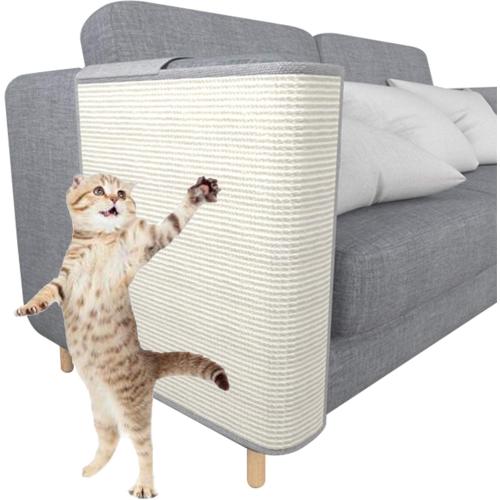 Grey 50x60x14CM Cat Scratcher Couch- Natural Sisal Furniture Protection from Cats - Corner cat Scratcher for Couch,Chair,Sofa - Easy Installation