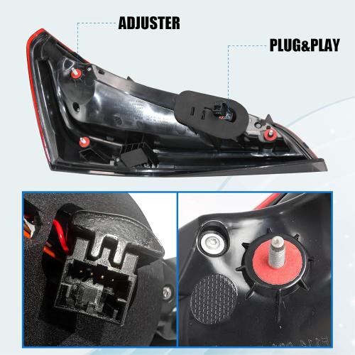 LED Tail Light Assembly Compatible With 2013-2017 Audi Q5 Taillight Tail Lamp Brake Lamp Rear Light Backup Light Replacement Right Passenger Side Partslink#8R0945094D