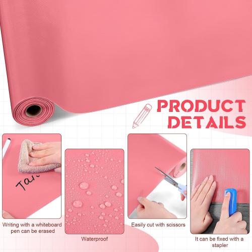Hahafelt 16 in x 40 Ft Fabric Bulletin Board Roll, Coral
