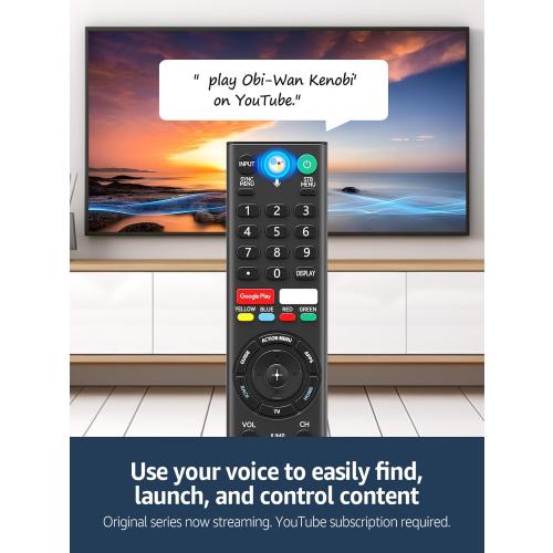 RMF-TX310U Voice Replacement Remote Control with Mic for Sony 4K Smart Bravia TV XBR-43X800G XBR-49X800G XBR-49X900F XBR-55X800G XBR-65X900F XBR-65X800G XBR-75X900F XBR-75X800G XBR-85X900F