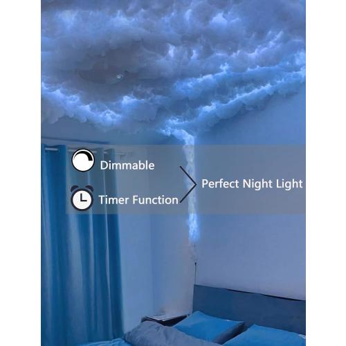 16.5 FT Cloud Lights for Ceiling, Upgraded Thundercloud Music Sync Multicolor Changing Strip Light, Atmosphere DIY Creative Thunder Cloud Lamp Wall Ceiling Light for Bedroom Gaming Room Party