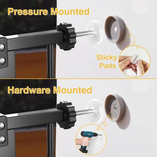 InnoTruth Baby Gate for Stairs 28.9-42.1 Wide, 30 Tall Easy Step Walk Through Expandable Dual Lock Dog Gates for The House，Pressure Mounted Easy Install Pet Gate for Doorways, Black