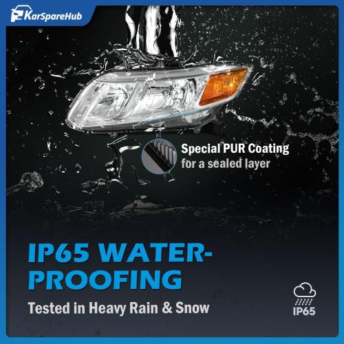 Headlights Assembly for 2012-2015 Honda Civic 4Dr Sedan, for 2012-2013 Honda Civic 2Dr Coupe Headlamp Replacement Driver & Passenger Side