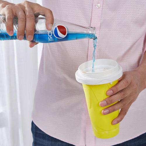 Shake The Smoothie Cup In Summer, Pinch The Cup Into The Ice Cup In The Summer, With Multiple Colors, Suitable For Everyone. yellow