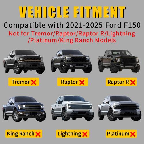 Hood Protector Compatible with 2021-2025 2026 Ford F150 XL/STX/XLT/Lariat Hood Shield ABS Plastic Bug Deflector Bug Guard for 2024 F-150 Accessorie (Glossy Black)