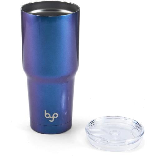BYO by BUILT 20 Ounce Double Wall Stainless Steel Tumbler Iridescent Blue 5237923 ( 2 pack)