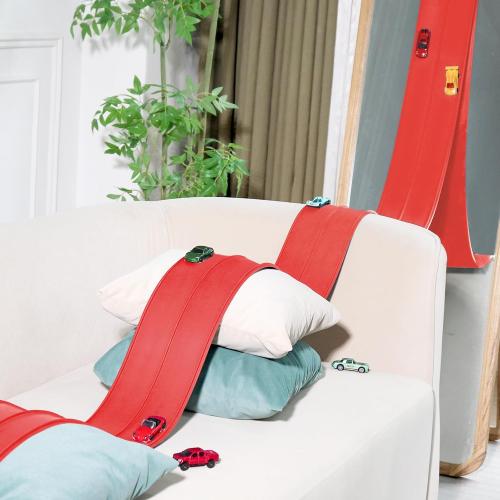 Upgrade Flexible Race Track for Kids 3 , Flexible Car Track 15Ft Race Track Compatible with Diecast 1/64th Cars, Roll Up Car Ramp Toy with Strong Suction Cups