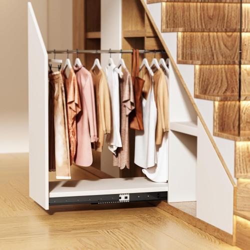 VEVOR Undermount Heavy Duty Drawer Slides, 16 24 32 40 Inch 260 lb Load Capacity Full Extension Ball Bearing Under Stair Cabinet Rails, Bottom Stair Cabinet Glides Track Runners(32inch, Black)