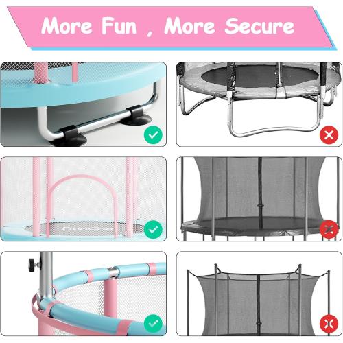 55 Toddler Mini Trampoline for Kids, Indoor Outdoor Toys with Swing, 440lbs Baby Kids Trampoline, Gymnastics Bar, Birthday Gifts for Boy Girl Age 1-8
